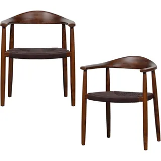 Livetastic Armlehnstuhl-Set Embrace Holz Dunkelbraun