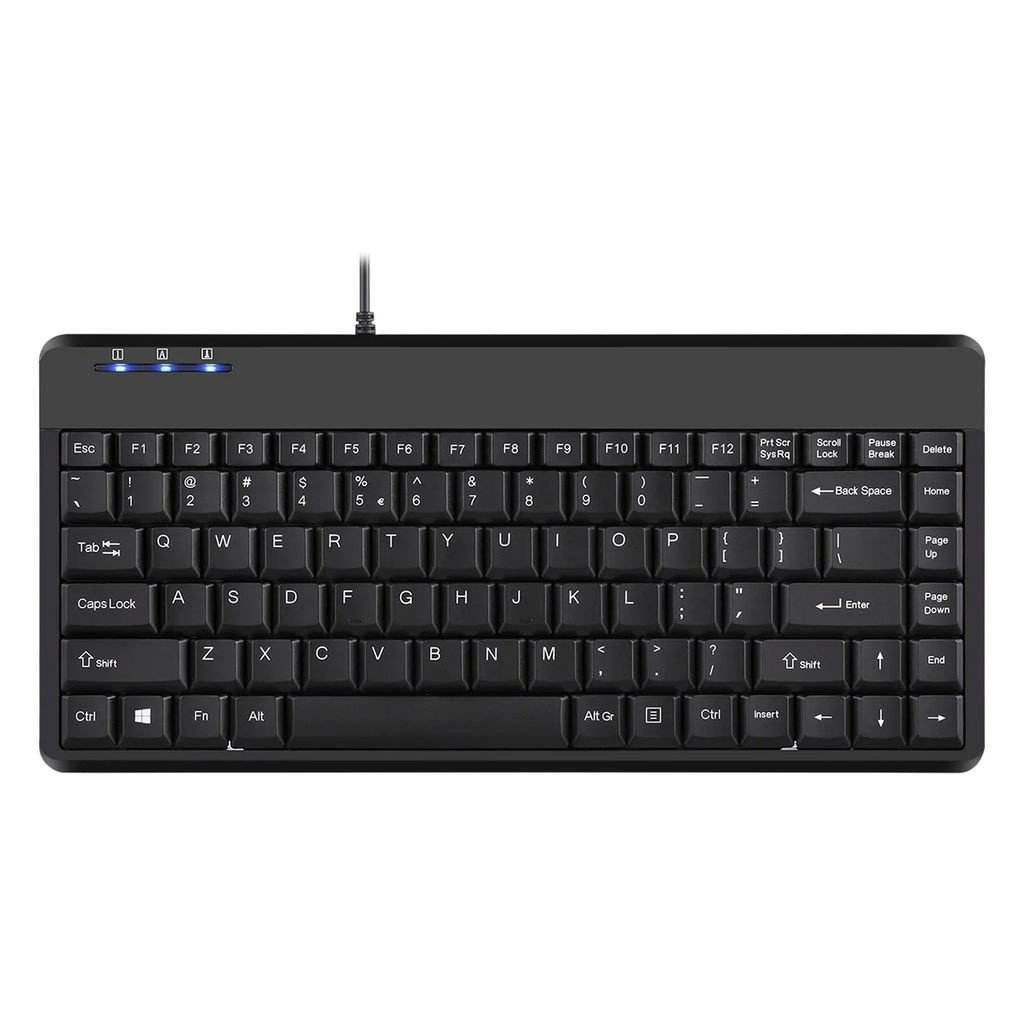 Bild von PERIBOARD-409H Kabelgebunden USB Mini-Tastatur mit 2 USB-Hubs, Schwarz, US Layout