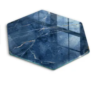 Wallfluent Glasplatte 40 cm Stein Textur Marmor , Glas , Rund , 40x40 cm , Küchenzubehör, Schneidebretter