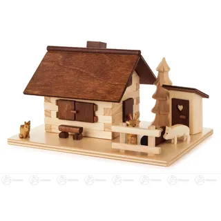 Rauchhaus Erlebnishof Höhe = 10cm NEU Erzgebirge Räuchermann Räucherfigur