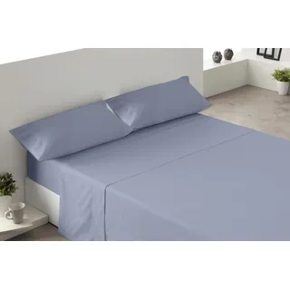 Degrees home - 3-teiliges Bettwäsche-Set - Spannbettlaken, Bettlaken und Kissenbezug - Mikrofaser Polyester Bett 105 cm, Hellblau