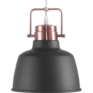BELIANI Hängeleuchte Graphitgrau und Kupfer Metall mit Schirm in Glockenform Industrie Stil - Grau, Kupfer