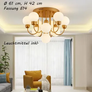 Deckenleuchte XW818-10 Fassung E14 Deckenlampe Neu Lüster Deckenleuchte Leuchte Hängend - Gold, Bronze