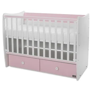 Lorelli Babybett MATRIX NEW Kinderbett 120 x 60 cm, 2 Ebenen, 2 Schubladen - Rosa