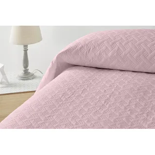Degrees Home - LISO-Tagesdecke – 100% Polyester Mikrofaser - Leicht & Weich - Für Alle Jahreszeiten - Atmungsaktiv - Pflegeleicht - Ultrasonic Technologie für Langlebigkeit - 250 x 260 cm - Rosa