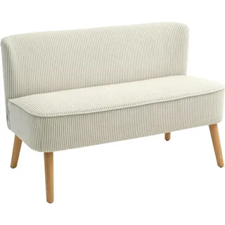 Homcom Couch Polyester 2-Sitzer Beige