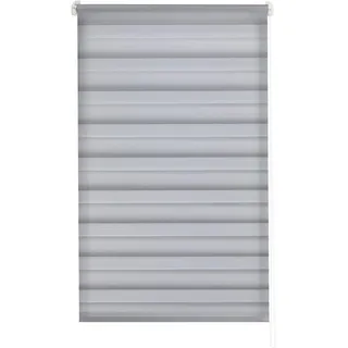 Estoralis | VERAL | Modernes Design-Doppelrollo ohne Werkzeug | Doppelter Stoff, Tag und Nacht | Grau | 80 x 150 cm. (Breite/Höhe) Stoffgröße 77 x 150 cm. | Rollos für Fenster und Türen