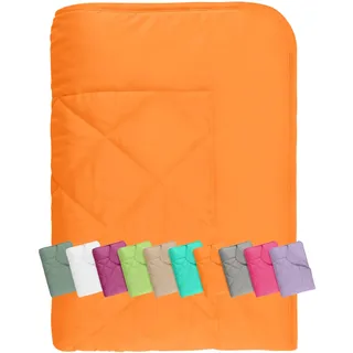 npluseins Sommerdecke 135x200 cm - dünne und leichte Bettdecke für den Sommer – Kühl schlafen – ideal für Camping Outdoor Garten und Gäste - 1180.1542, ca. 135 x 200 cm, orange