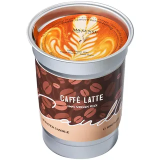 M&SENSE Duftkerzen Coffee, 460g Latte Kaffee Kerze, Herbst Kerze Brenndauer bis 99 Std. Vegan Natürliche Sojakerze, Duftkerze mit Kaffee für Kaffeeliebhaber, Männer, Frauen