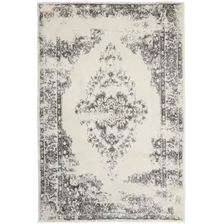 benuta Vintage-Teppich Sia 200/300 cm , Creme, Grau , Kunststoff , Vintage , Rechteckig , 200x300 cm , Oeko-Tex® Standard 100 , für Fußbodenheizung geeignet, in verschiedenen Größen erhältlich, pflegeleicht , Teppiche und Böden, Teppiche, Vintageteppiche