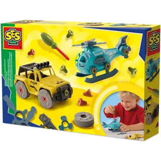 SES Creative Konstruktionsset Hubschrauber und Geländewagen