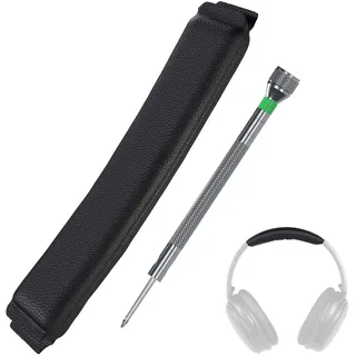 Stirnband Ersatz für Bose QuietComfort 35, 35 II, 45 (QC35, QC35 II, QC45) Over-Ear Kopfhörer von MMOBIEL – Protein PU Kopfbandpolster, Headset Kopfkissen-Abdeckung Reparaturteil – Schwarz
