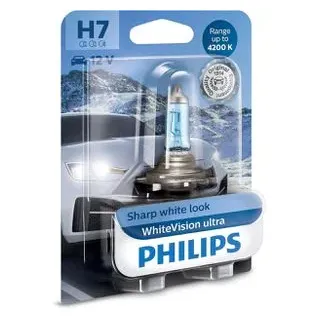 Philips WhiteVision ultra 12972WVUB1 Halogen Leuchtmittel WhiteVision Xenon-Effekt H7 55W, 12V