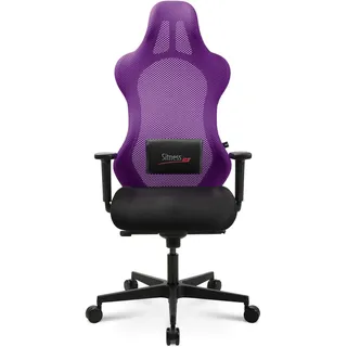 Topstar Bürostuhl Gamingstuhl Sitness RS Sport inkl. Armlehnen schwarz/schwarz violett mit Lordosenkissen