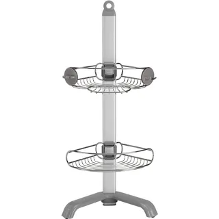simplehuman BT1064 Eck-Duschcaddy, Duschregal Ecke, Badregal ohne Bohren, Edelstahl + eloxiertes Aluminium, 5 Jahre Garantiec