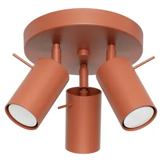 Plafond RING 3P roter Ocker 3xGU10 10W Stahl 18.5x19.5x19.5cm Sollux Lighting - Rot