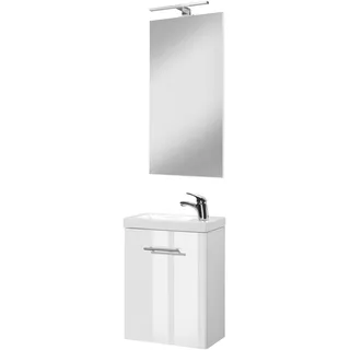 welltime Waschtisch-Set »Trento, verschiedene Ausführungen und Farben«, (Set, 4 St.), Badmöbel Breite 40cm, Gästebad SlimLine Gäste WC