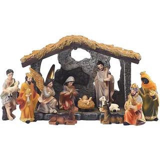 zalati Statue Die Geburt Jesu auf Krippe, Kunstharz, Ornamente, Dekorationen für Weihnachten, katholisch, religiöser Garten, Heimdekoration