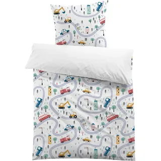 MUSOLEI Bettbezug Auto, 140 x 200 cm, für Kinder, Jungen, Bettwäsche aus Mikrofaser, für Einzelbett, 3D-Druck, mit Kissenbezug, 65 x 65 cm, Geschenk für Party, Geburtstag (Auto)