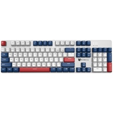 Qisan Mechanische Gaming-Tastatur, kabelgebundene Tastatur Led Hintergrundbeleuchtung Weiß/Blau/Rot Combo 104Tasten Amerikanisches Layout Gaming-Tastatur mit Abnehmbarer,Blau Schalter