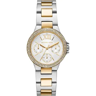 Michael Kors Camille Uhr für Damen, 33mm Quarz-Chronographenwerk mit Edelstahlarmband