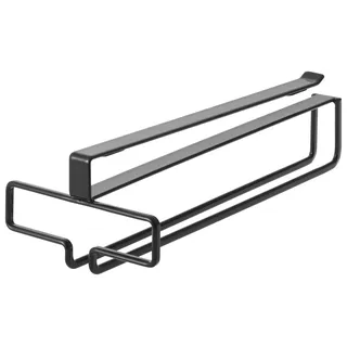 YAMAZAKI 2463 TOWER UnderShelf Wine Glass Hanger, black, Steel, 11 x 26 x 7 cm