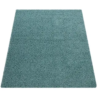 Paco Home Hochflorteppich 120/170 cm Twister 500 , Türkis , Textil , Rechteckig , 120x170 cm , strapazierfähig, für Fußbodenheizung geeignet , Teppiche und Böden, Teppiche, Hochflorteppiche & Shaggys