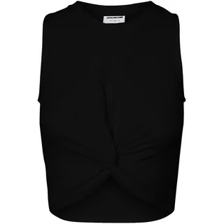 Noisy may Damen 3er Set Einfarbiges Crop Top Ärmelloses Oberteil mit Knoten-Detail Stretch NMTWIGGI
