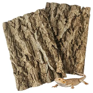 Fhiny 2 Stück Kork-Terrarium-Hintergrund, natürliche Korkrinde, Hintergrund für Reptilien, Klettern, Wand, Terrarium, Dekoration für Schildkrötenbär, Drachen, Chamäleon, Schlange