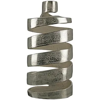 GILDE Deko große Vase Dekovase Dekoobjekt XXL - aus Aluminium - für Zweige Äste Trockenblumen - Dekoration Winter Weihnachten Silberne Weihnachtsdeko - Farbe: Silber Höhe 42,5 cm