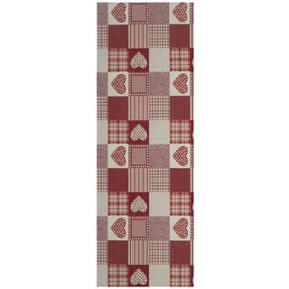 Atticgo Küchenteppich Rot Sally 48/200 cm , Textil , Herz/Romantik , Rechteckig , 48x200 cm , waschbar, antistatisch, leicht zusammenrollbar, rutschfeste Unterfläche , Teppiche und Böden, Teppiche, Teppichläufer, Küchenteppiche