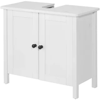 welltime Waschbeckenunterschrank »Sylt« Badmöbel im Landhaus-Stil, Breite 64 cm, aus Massivholz, weiß