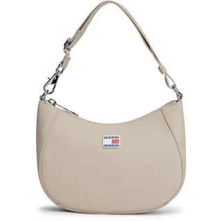 Schultertasche TOMMY JEANS "TJW DAILY ELEVATED SHOULDER BAG", Damen, Gr. B/H/T: 20cm x 13,5cm x 6cm, sandfarben, Lederimitat, Taschen Schultertasche, Damen Tragetasche mit verlängerbarem Trageriemen