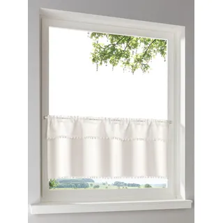 Querbehang HEINE HOME Gr. 4, sanftes weiß, B:120cm H:45cm, Polyester, Gardinen, Querbehang