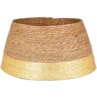 Mica Decorations Weihnachtsbaum Rock Ø50 x H26 cm – Weihnachtsbaumrock Seegras – Weihnachtsbaumkorb Gold