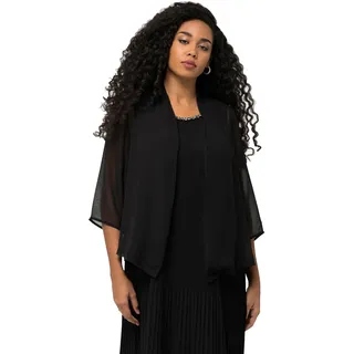 Ulla Popken Damen Indoorjacken, Schwarz, 54-56