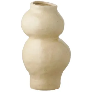 Vase , Beige , Keramik , organisch , 19.5 cm , Dekoration, Vasen, Keramikvasen