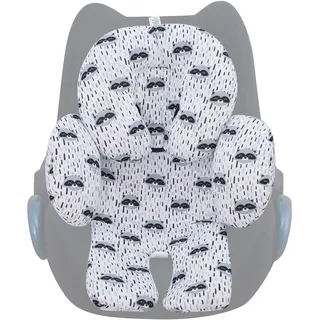 JYOKO Kids Sitzverkleinerer Antiallergikum Universal Baby 100% Baumwolle (Raccoon, Enthält eine Kopf- und eine Körperstütze, 2 Teile)