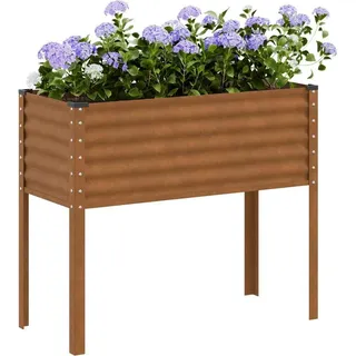 Möbel Pflanzkübel 100x41x90 cm Cortenstahl 4008974 - Braun