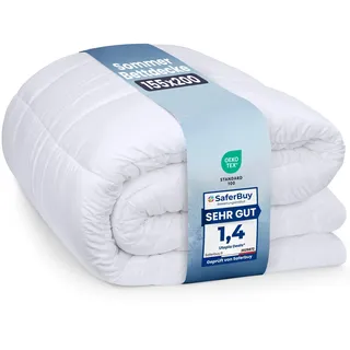 Utopia Bedding Bettdecke 155 x 220 cm, leichte Bettdecke mit Polyesterfüllung für 4 Jahreszeiten, Mikrofaser, für 1 Person (weiß)
