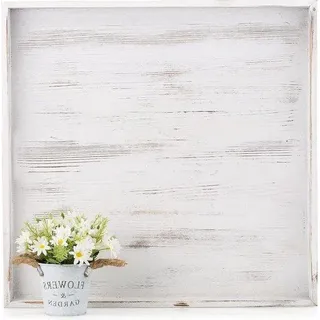 Rustiek Houten Ottoman - 20 Zoll - Handgriffe - Wohnzimmer Küche - Rechteckiges Ablagebrett 70x70 cm - Bunt