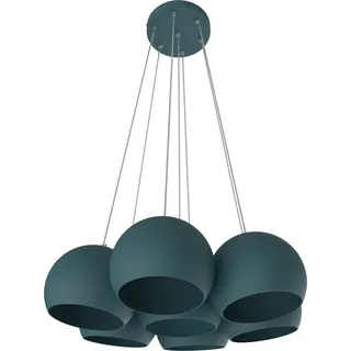 JOE Pendelleuchte, 7XE27, max. 42 W, Metall, blau, D25 cm - Blau
