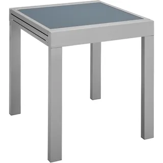 Gartentisch MERXX "Lima", silber (silberfarben), B:65cm H:75cm T:130cm, Tische, Gartentisch, 65x65-130 cm, ausziehbar, Topseller