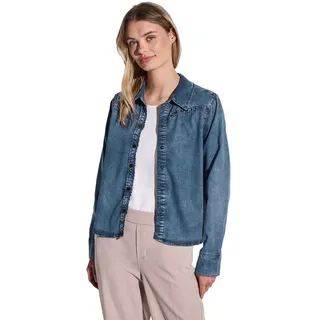 STREET ONE Damen A345535 Jeansbluse mit Nieten, Soft mid Indigo, 38