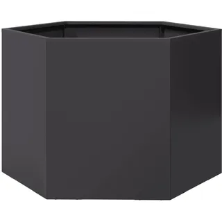vidaXL Pflanzkübel Schwarz Sechseckig 69x60x45 Stahl