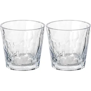 koziol Superglas Club No. 22, 2 Stück, 250 ml, Wein-Tumbler, Glas aus kristallklarem Kunststoff, luxuriös, unzerbrechlich, wiederverwendbar, Party, Camping, 2er Set