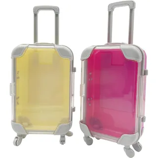 FloraVigo Reise Geschenk-Reisekoffer Miniatur, Geldgeschenk-Reisekasse, Spardose als Geschenk für Urlaub, Reisekasse zum Verschenken von Geld für Reise (Gelb Rot)