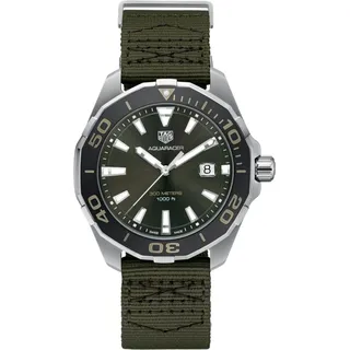 Tag Heuer Aquaracer Herrenuhr Quarz silber grün WAY101E.FC8222