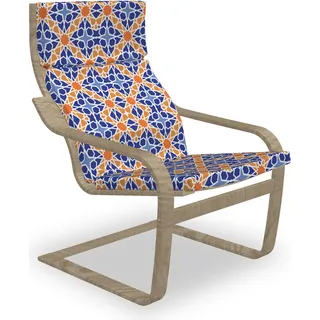 ABAKUHAUS Boho Poäng Sessel Polster, Marokkanische Stern-Entwurf, Sitzkissen mit Stuhlkissen mit Hakenschlaufe und Reißverschluss, Mehrfarbig