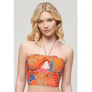Superdry Crop Cut Out Ärmelloses Oberteil - Vera Floral Orange - M